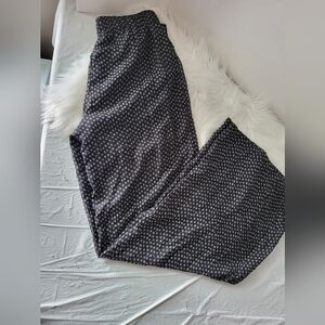 Black and White Polka Dot Wide-Leg Pants, Size Medium ( Stretch To 30)